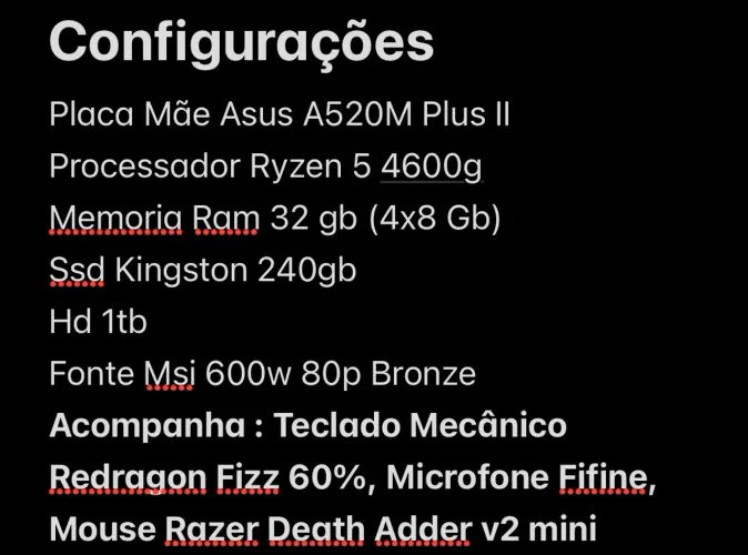COMPUTADOR GAMER, VENDO/TROCO