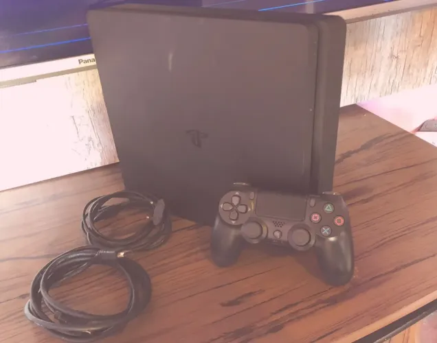 ? PS4 Slim 500GB (CUH-2014A) + Controle + Jogos + Cabos Completo ?