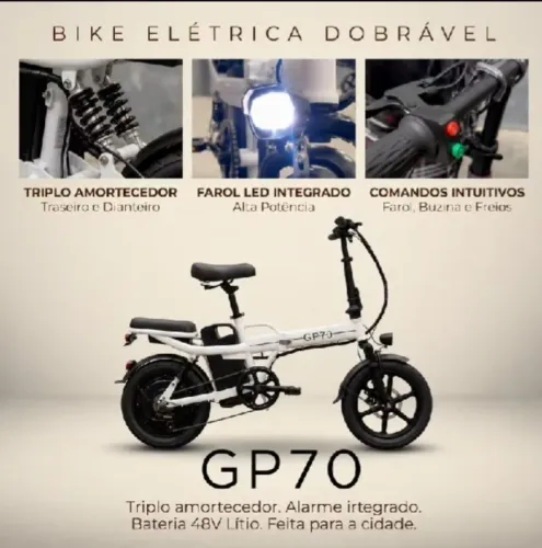 Lançamento bicicleta eletrica GP70 Dobrável nova