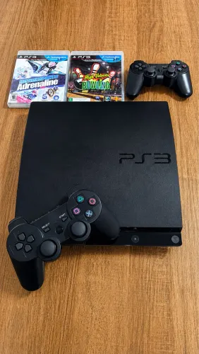 Ps3 Slim Sony + 2 Controles + Jogos com Entrega Grátis