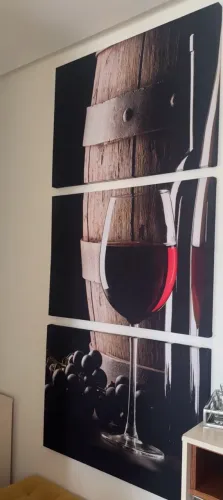 ? QUADRO DECORATIVO TRÍPTICO DE VINHO - GRANDE, ELEGANTE E SUPER CHARMOSO! ?