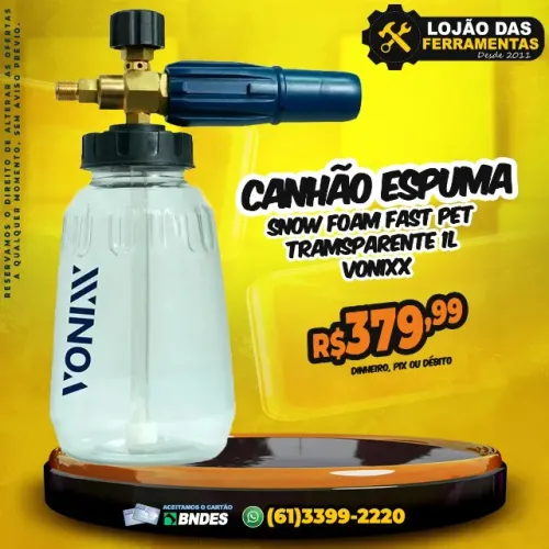 Canhão Espuma Snow Foam Fast Pet Tramsparente 1L Vonixx