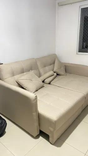 SOFÁ DE LINHO ALTO PADRAO RECLINAVEL 2,10 METROS