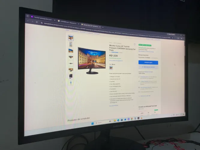 Monitor Tela Curva Samsung 24