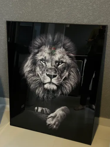 Lindo Quadro (impresso em vidro) Leão de Judá alta qualidade 