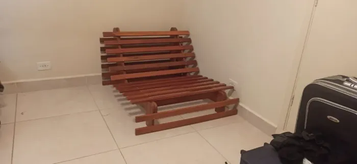Estrado Futon Japonês de Solteiro - Base sofá-cama oriental em madeira maciça