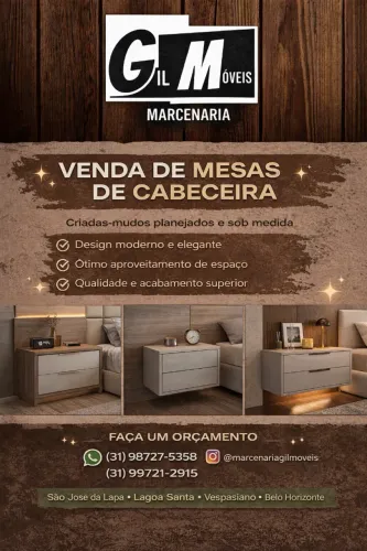 MESAS DE CABECEIRA EM MDF - QUALIDADE E ACABAMENTO SUPERIOR 