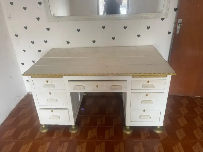 Penteadeira Antiga Vintage com 7 Gavetas - Muito Espaçosa