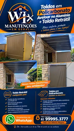 MANUTENÇÕES EM GERAL TRABALHAMOS COM TOLDOS