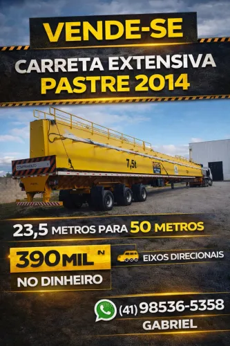 Carreta extensiva pastre 50 metros 