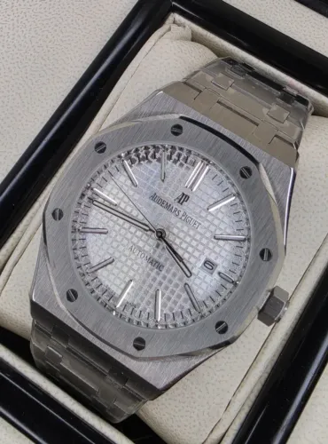 Relogio Audemars Piguet Royal Fundo Branco Automatico Vidro Safira LINHA AAA 10x SEM JUROS