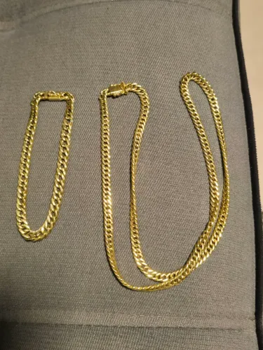 CORRENTE + PULSEIRA EM OURO 18 QUILATES (750) - 33g