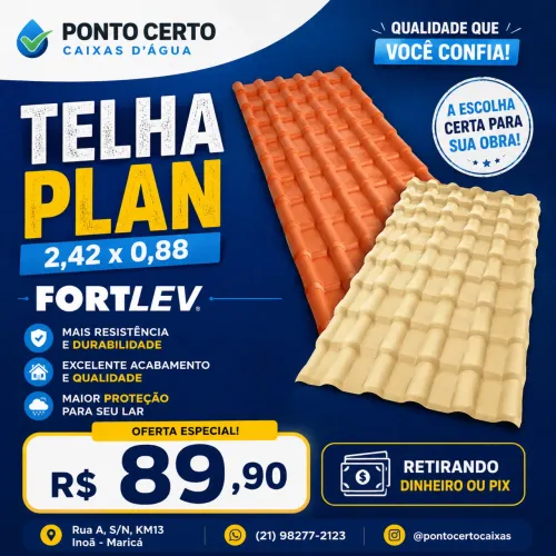 TELHA 2.42 X 0.88 PLAN FORTLEV