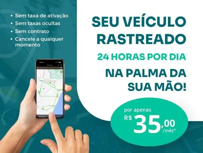 Monitore seu veículo 24 horas por dia, na palma da sua mão! por apenas R$35/mês.