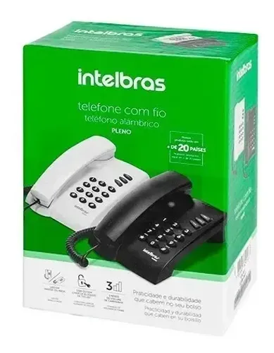 Aparelho Telefonico Fixo Com Fio Intelbras Pleno Preto