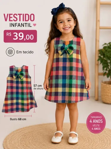 Vestido infantil premium trapézio 