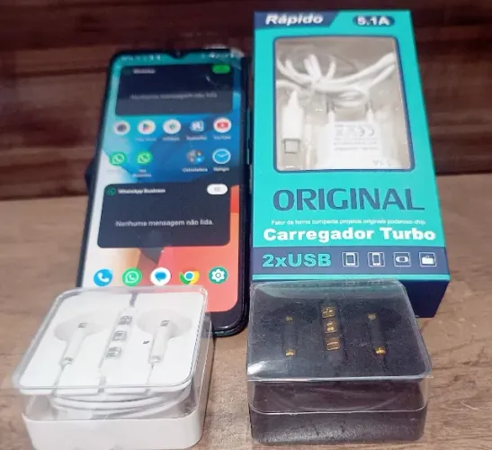 Moto E7+ Carregador + Fone | 2 chips - Quebra galho