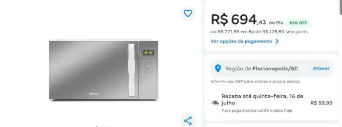 Micro ondas novo