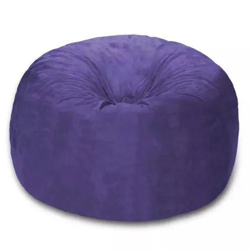 Almofada Puff Redondo 80x20 Em Suede Roxo Com Enchimento