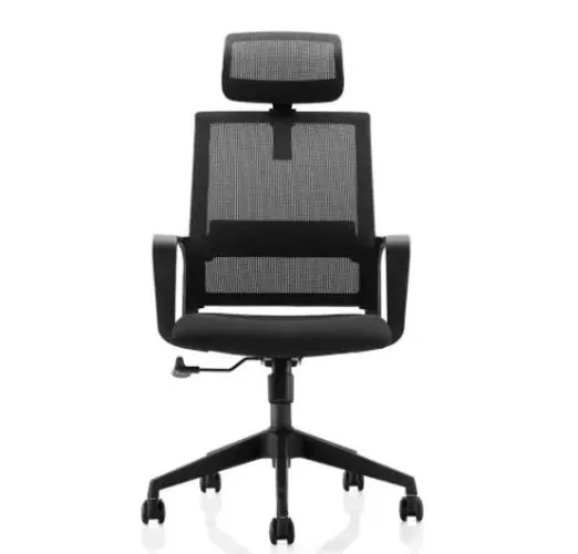 Cadeira de Escritório Presidente Premium Tela Mesh Preta