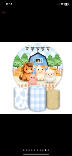 Kits Capas Sublimadas para Festa Tema Fazendinha Azul