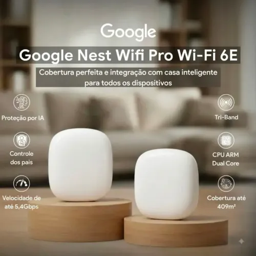 Roteador Mesh Google Wi-Fi 6E - Nest Wi-Fi Pro