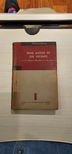 Livro Antigo Dois Autos de Gil Vicente (o da mofina mendes e o da alma) 1953