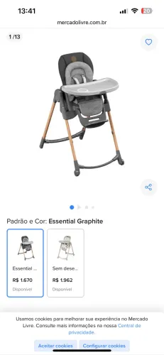 Vendo uma cadeira de alimentação máxi cosi