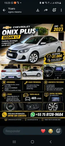 Chevrolet Onix Plus LT 1.0 12V Flex Mec. 4P 2023