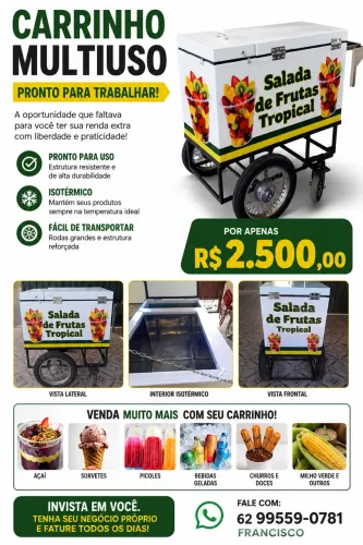Carrinho Multiuso Isotérmico - Pronto para Trabalhar!