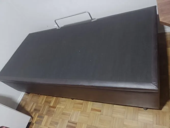 Vendo cama baú solteiro usada + colchão espuma