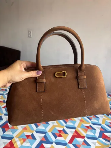 Bolsa da Ana Capri de Camurça Marrom
