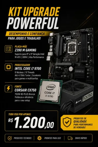 Placa i7 9ger e fonte 750w