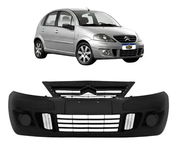 Parachoque Dianteiro Citroen C3 2008 A 2012 Sem Furo - Preto Preto