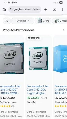 Processador i3 12100t com air cooler original ganha pasta térmica 