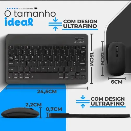 Mini Teclado + Mouse Sem Fio (Novo)