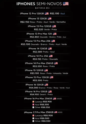 IPHONE SEMI - NOVOS 