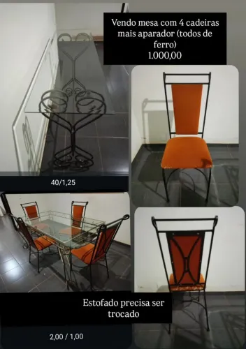 Vendo Kit: mesa + cadeiras + aparador