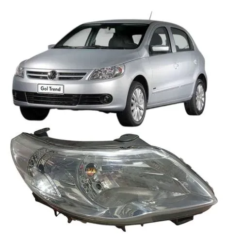 Farol Gol Voyage G5 Foco Simples Cromado Lado Direito 