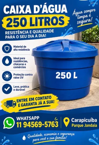 Caixa de água de 250 litros