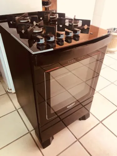 Fogão de piso Dako, 4 bocas, preto.