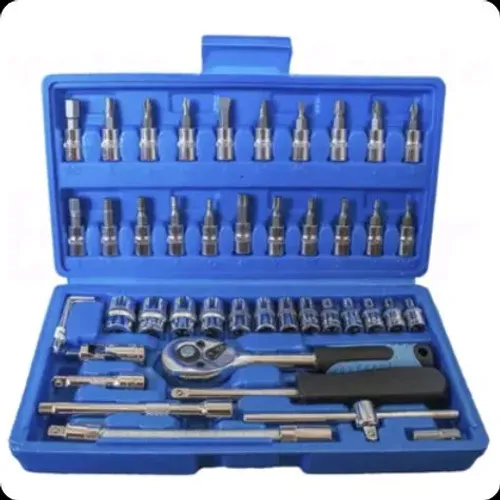Kit 46 Peças Chave Catraca Jogo Soquetes Allen Torx Ferramentas Profissional Completo
