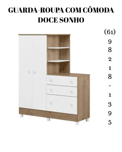 Guarda-Roupa com Cômoda (Doce Sonho)