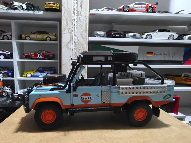 Miniatura 1.24 Land rover Gulf abre tudo cabo de aço suspensão acessórios