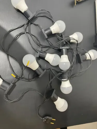 Varal de luz 5m 10 lâmpadas , funcionando perfeitamente - aceita cartão de crédito