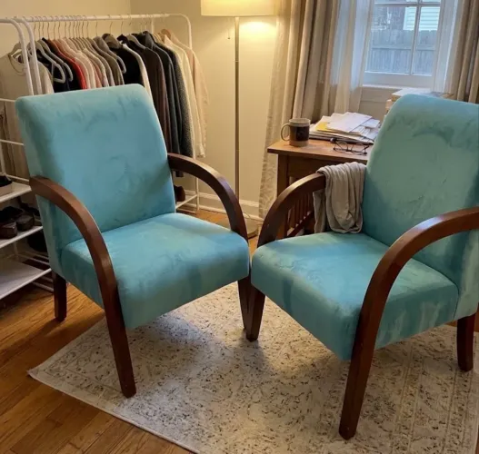 Conjunto 2 Poltronas azul turquesa