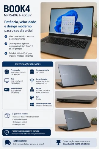 Notebook Samsung Galaxy Book4