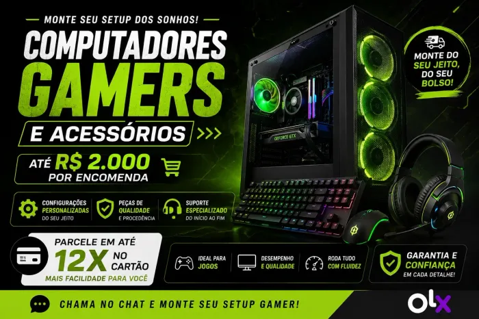 Monte seu pc gamer comigo, com garantia e confiança por um preço justo