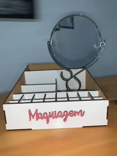 Organizador de Maquiagem MDF GRANDE 20 Divisórias