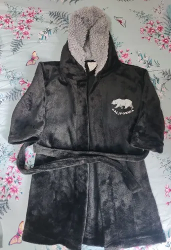 Roupão infantil em Fleece com capuz 